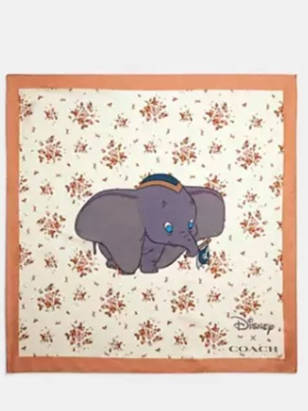 Disney X Coach Dumbo Rose Bouquet Print Silk Bandana